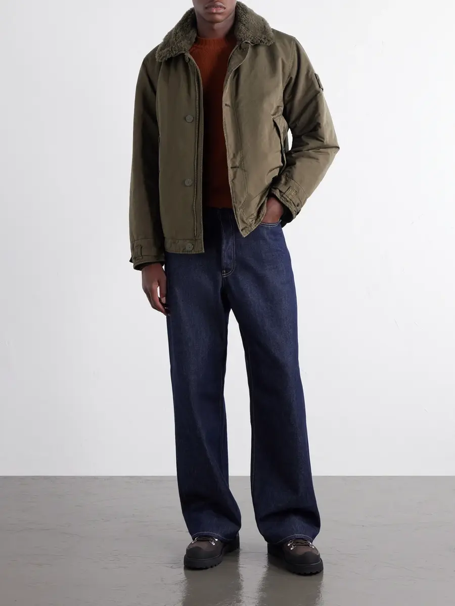 Stone Island STONE ISLAND GHOST Shearling-Trimmed Padded Garment-Dyed David-tc Shell Jacket - Men | Thumbnail 2 Stone Island STONE ISLAND GHOST Shearling-Trimmed Padded Garment-Dyed David-tc Shell Jacket - Men | Thumbnail 2