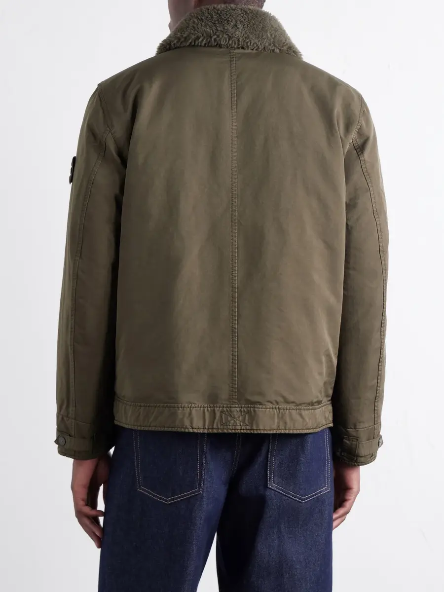 Stone Island STONE ISLAND GHOST Shearling-Trimmed Padded Garment-Dyed David-tc Shell Jacket - Men | Thumbnail 4 Stone Island STONE ISLAND GHOST Shearling-Trimmed Padded Garment-Dyed David-tc Shell Jacket - Men | Thumbnail 4