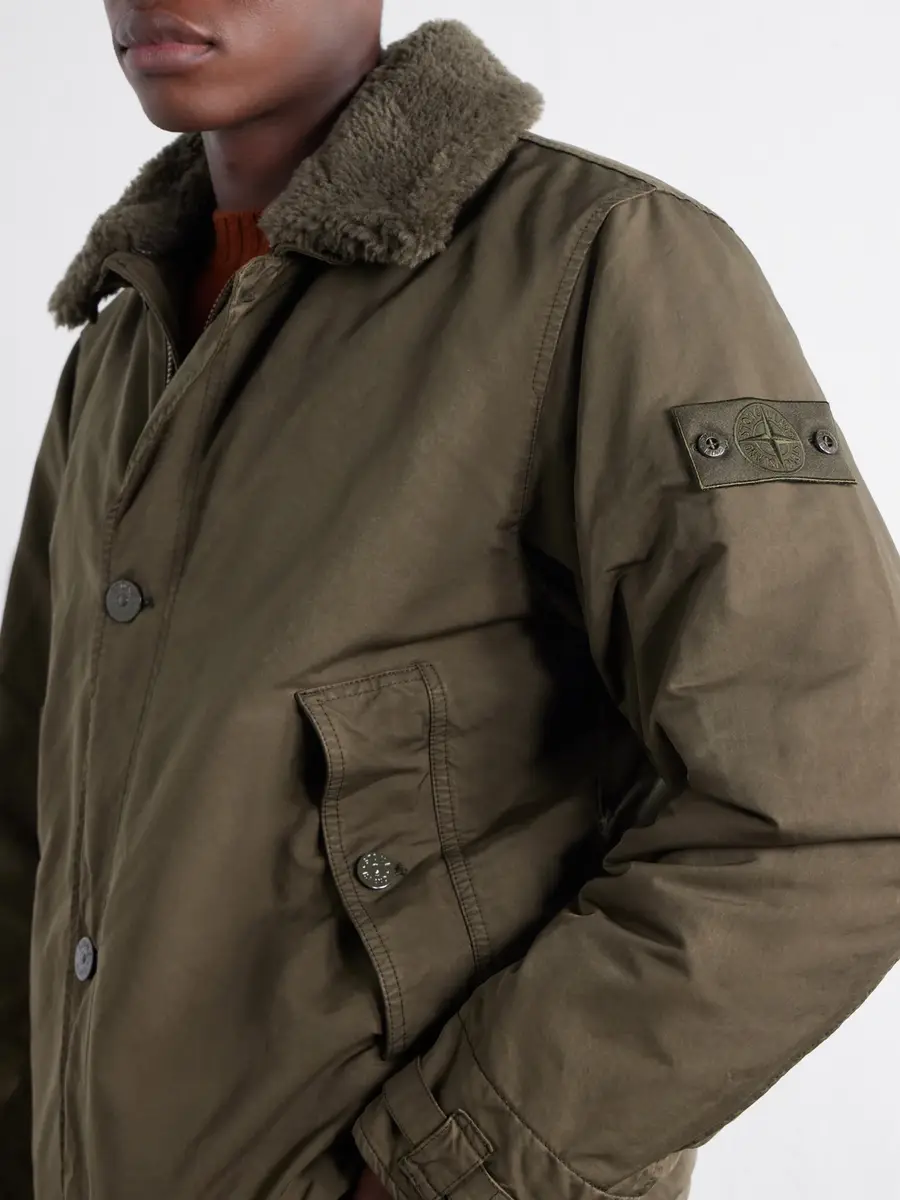 Stone Island STONE ISLAND GHOST Shearling-Trimmed Padded Garment-Dyed David-tc Shell Jacket - Men | Thumbnail 5 Stone Island STONE ISLAND GHOST Shearling-Trimmed Padded Garment-Dyed David-tc Shell Jacket - Men | Thumbnail 5