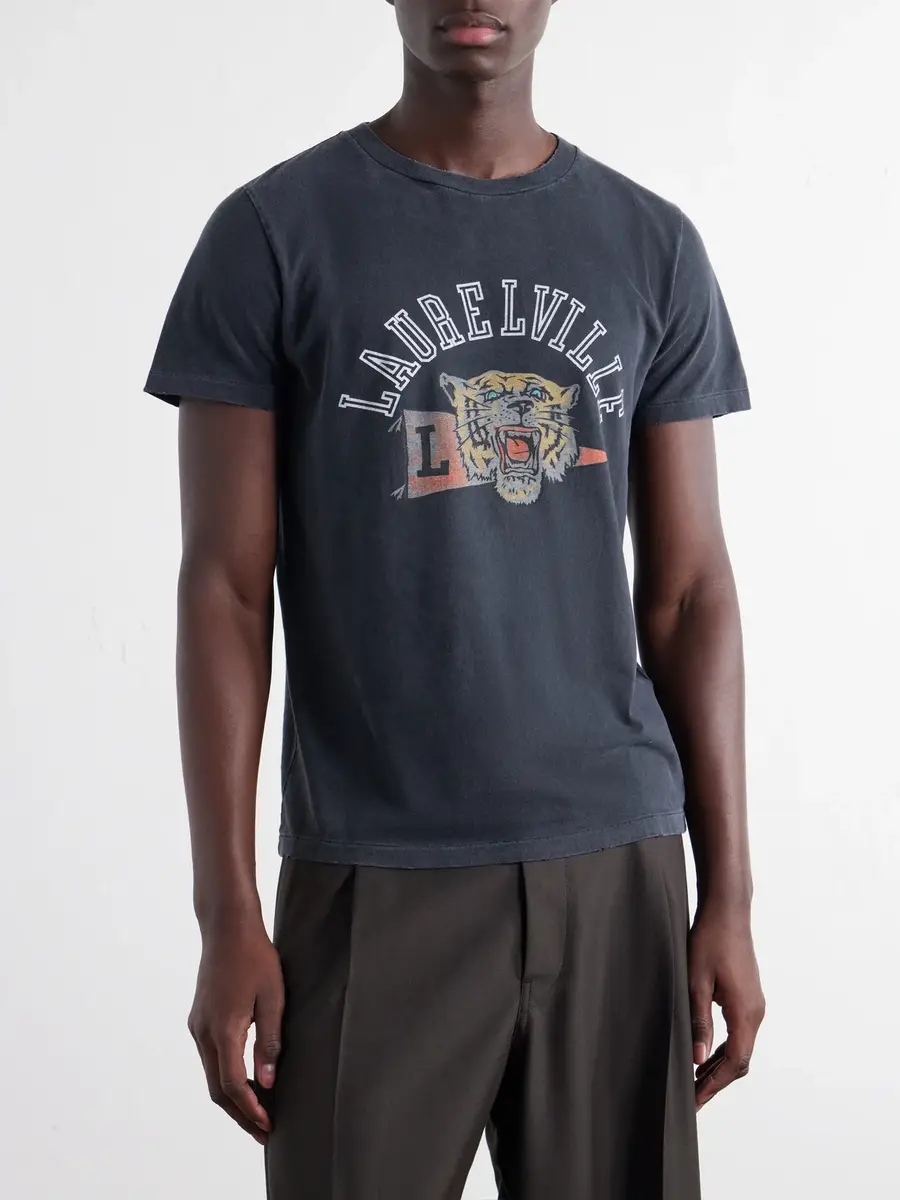 Remi Relief Laurel Ville Distressed Printed Cotton-Jersey T-Shirt - Men | Thumbnail 3 Remi Relief Laurel Ville Distressed Printed Cotton-Jersey T-Shirt - Men | Thumbnail 3