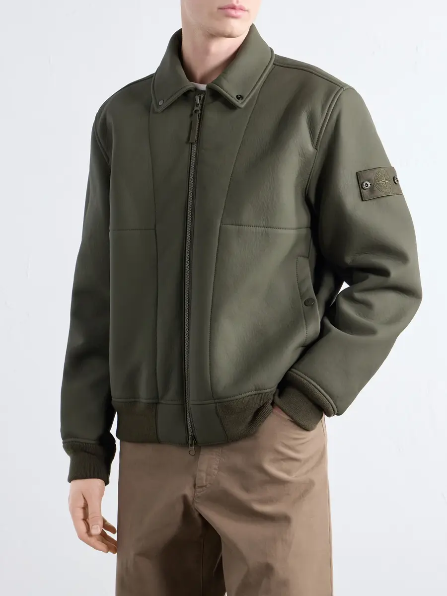 Stone Island STONE ISLAND GHOST Garment-Dyed Rubberised-Leather Jacket - Men | Thumbnail 3 Stone Island STONE ISLAND GHOST Garment-Dyed Rubberised-Leather Jacket - Men | Thumbnail 3
