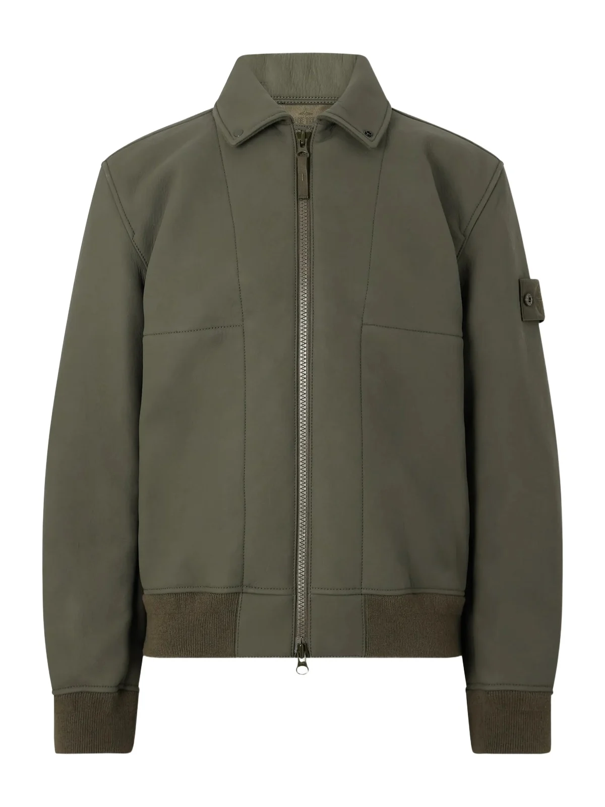 Stone Island GHOST Garment-Dyed Bonded Rubberised-Leather Jacket - Men