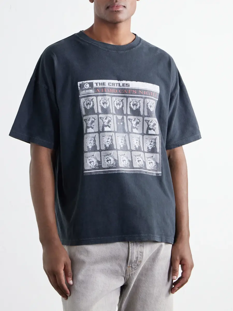 Remi Relief A Hard Cat's Night Printed Cotton-Jersey T-Shirt - Men | Thumbnail 3