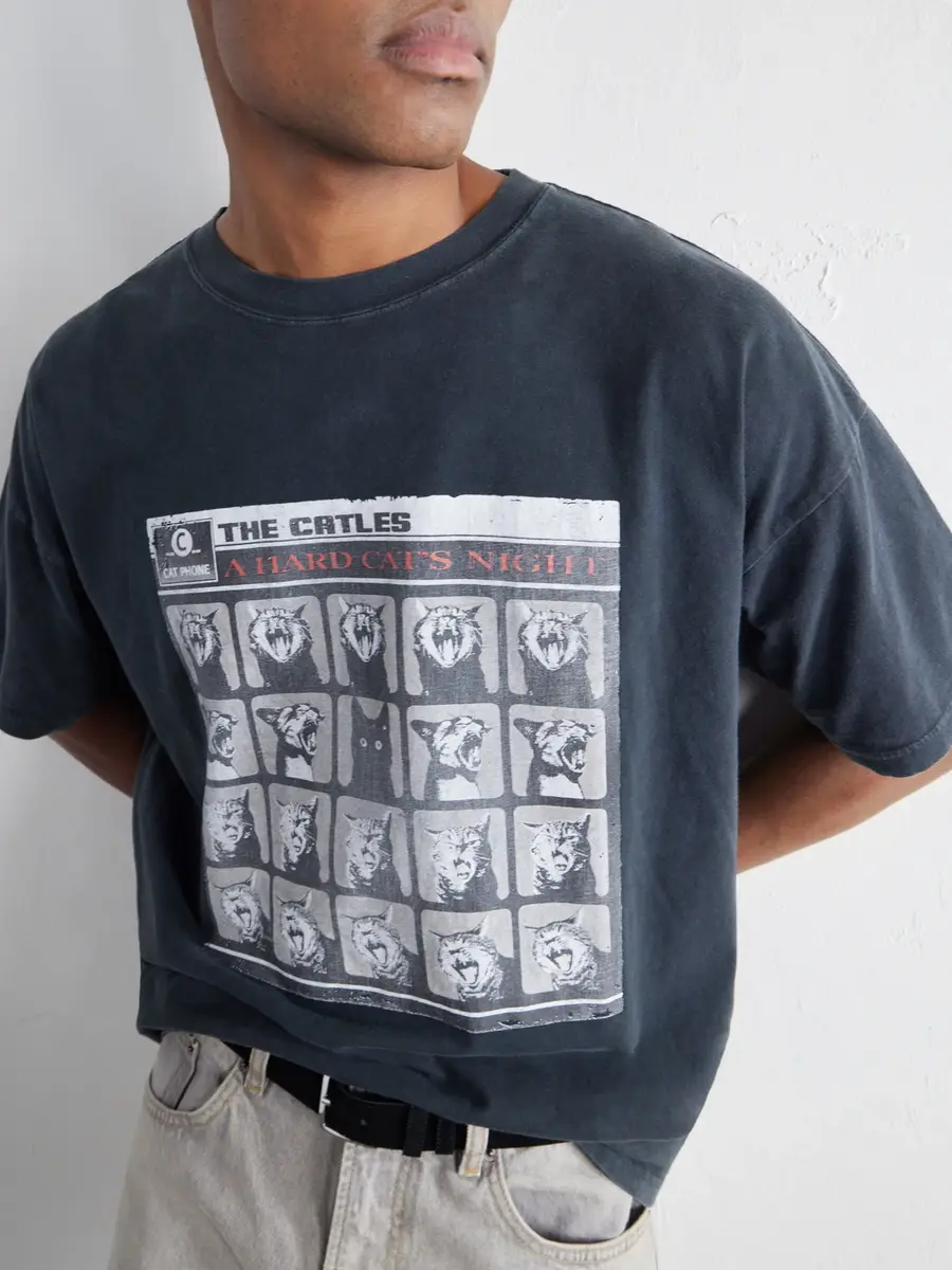 Remi Relief A Hard Cat's Night Printed Cotton-Jersey T-Shirt - Men | Thumbnail 5