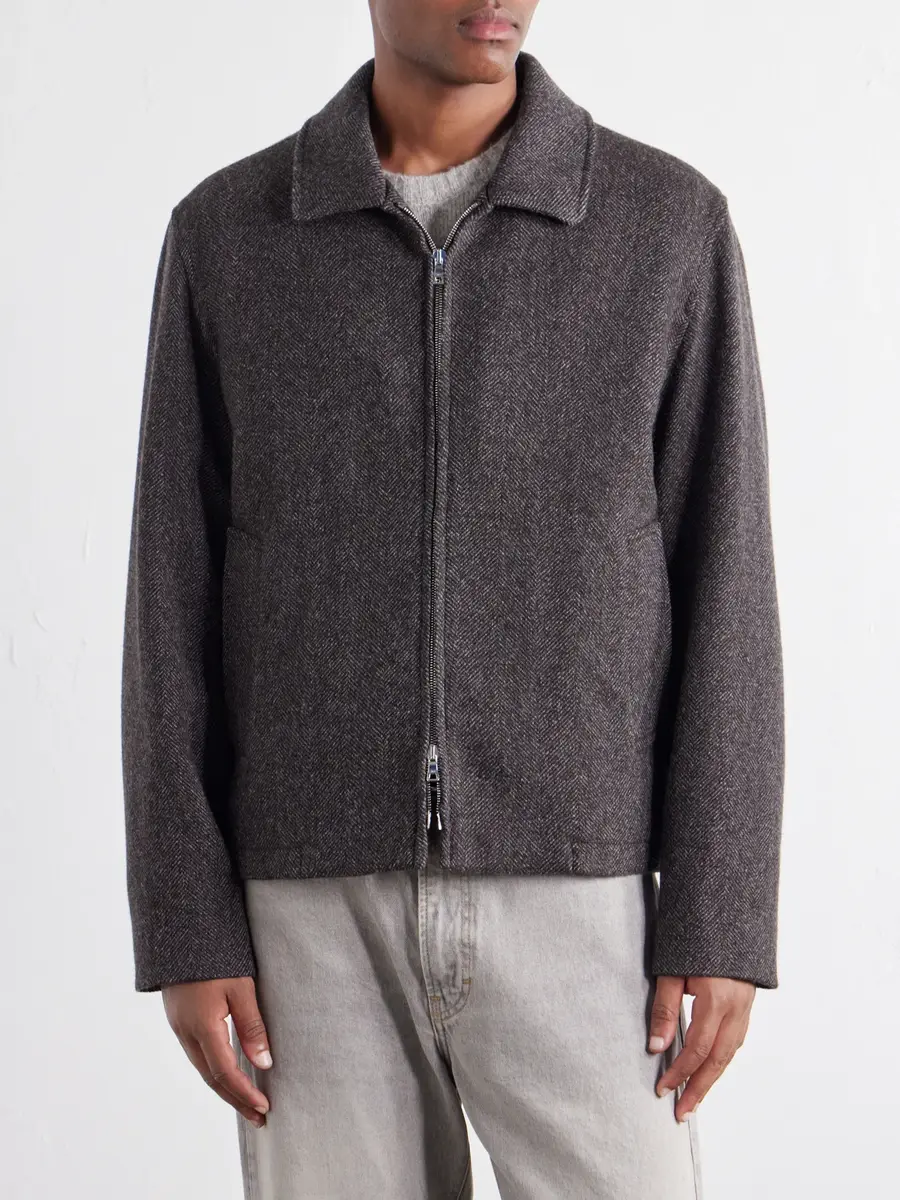 MR P. Herringbone Wool, Silk and Cashmere-Blend Blouson Jacket - Men | Thumbnail 3