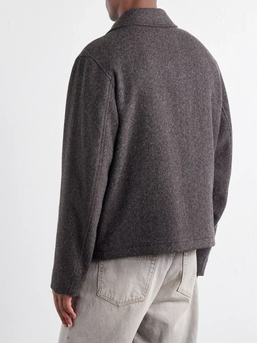MR P. Herringbone Wool, Silk and Cashmere-Blend Blouson Jacket - Men | Thumbnail 4
