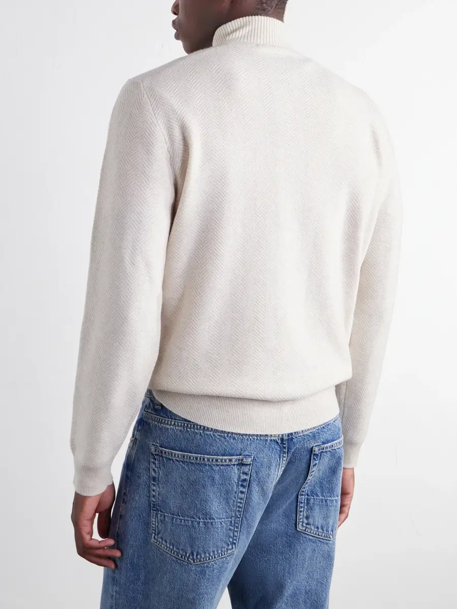MR P. Wool and Cashmere-Blend Half-Zip Sweater - Men | Thumbnail 4