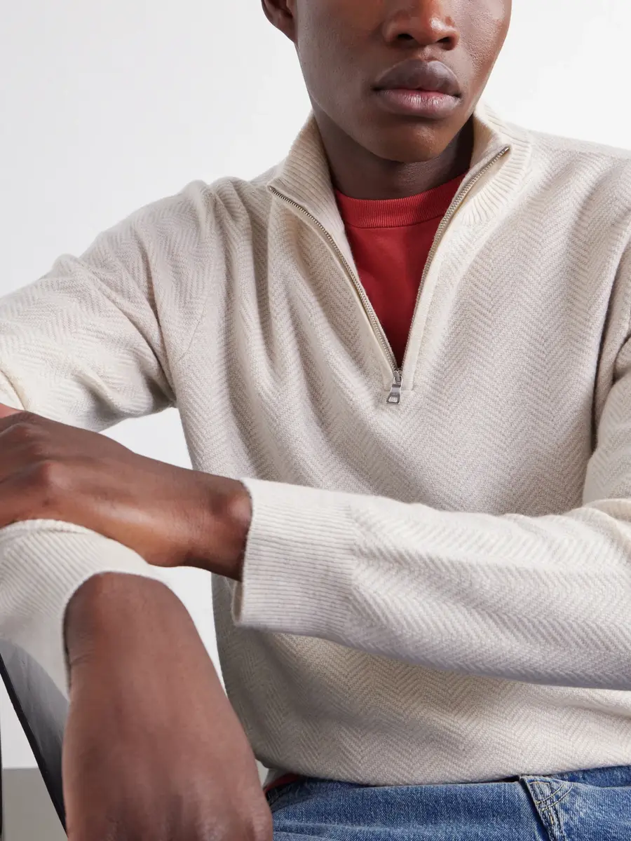 MR P. Wool and Cashmere-Blend Half-Zip Sweater - Men | Thumbnail 5