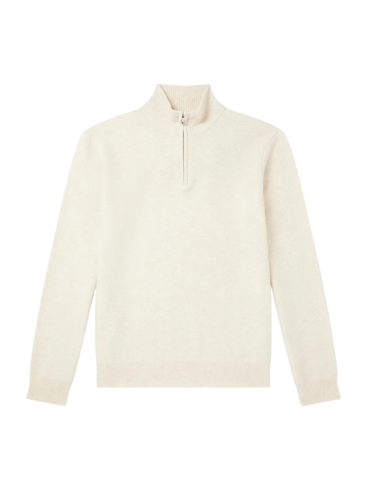Wool and Cashmere-Blend Half-Zip Sweater - Men Wool and Cashmere-Blend Half-Zip Sweater - Men