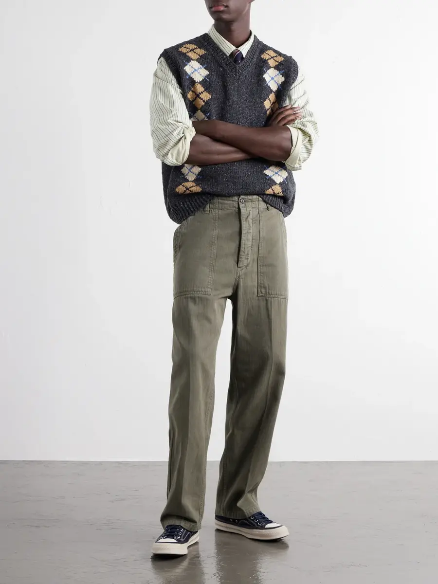 Visvim Benning Straigh-Leg Herringbone Cotton Trousers - Men | Thumbnail 2 Visvim Benning Straigh-Leg Herringbone Cotton Trousers - Men | Thumbnail 2