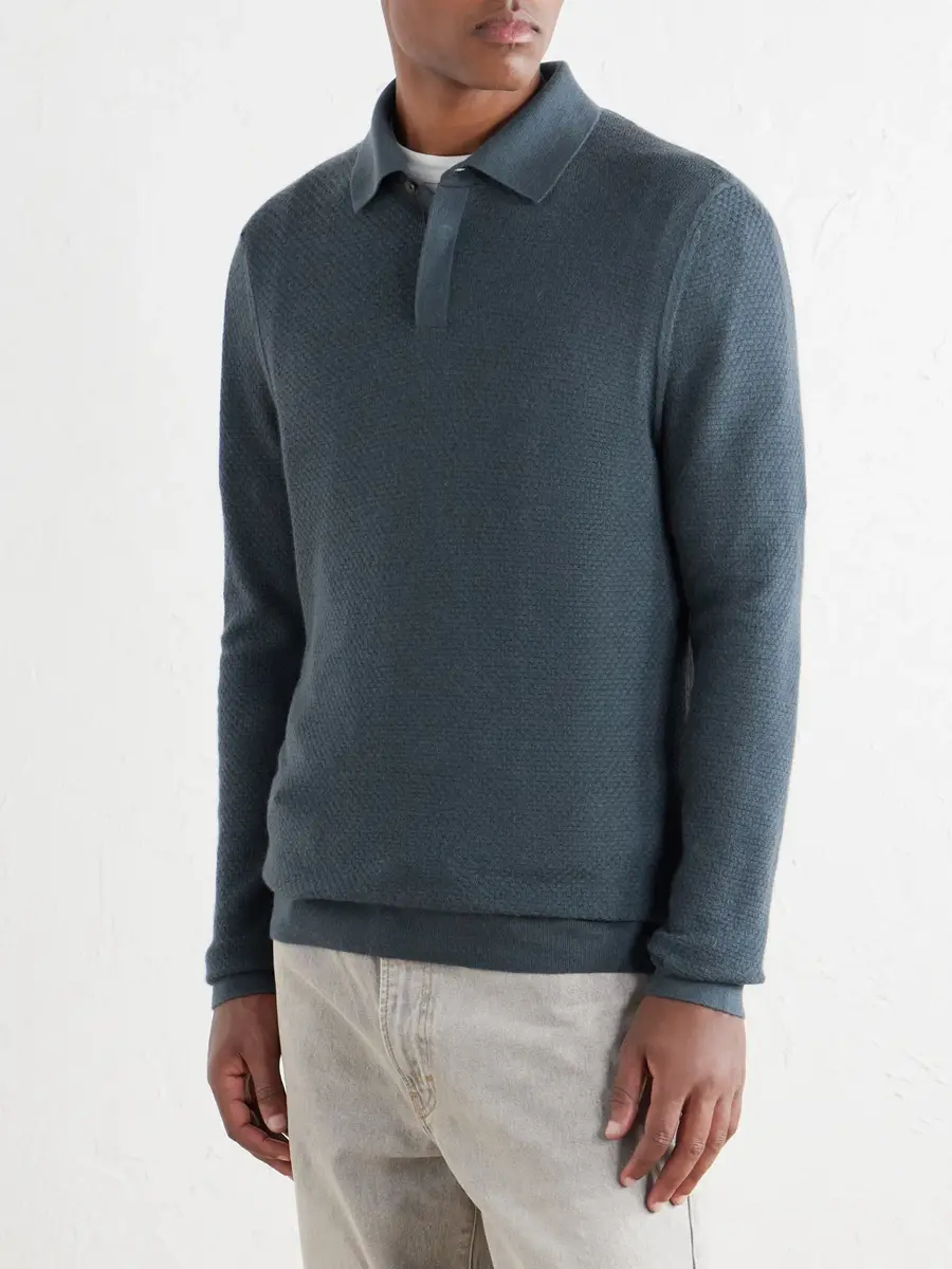 MR P. Cashmere and Silk-Blend Polo Sweater - Men | Thumbnail 3 MR P. Cashmere and Silk-Blend Polo Sweater - Men | Thumbnail 3