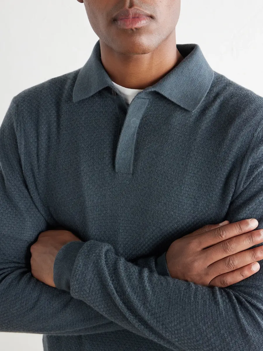 MR P. Cashmere and Silk-Blend Polo Sweater - Men | Thumbnail 5 MR P. Cashmere and Silk-Blend Polo Sweater - Men | Thumbnail 5