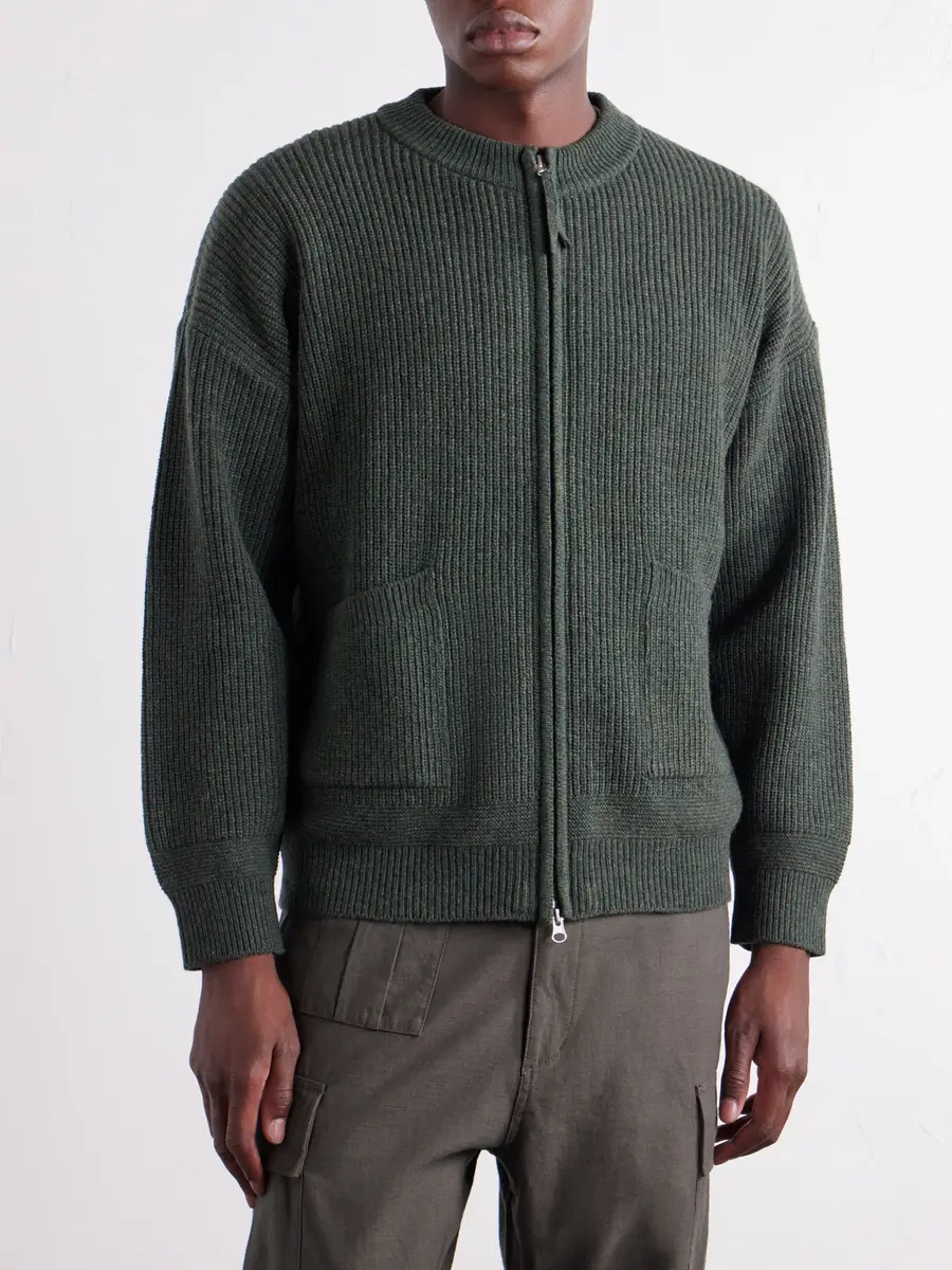 FrizmWORKS Ribbed-Knit Wool-Blend Zip-Up Cardigan - Men | Thumbnail 3 FrizmWORKS Ribbed-Knit Wool-Blend Zip-Up Cardigan - Men | Thumbnail 3