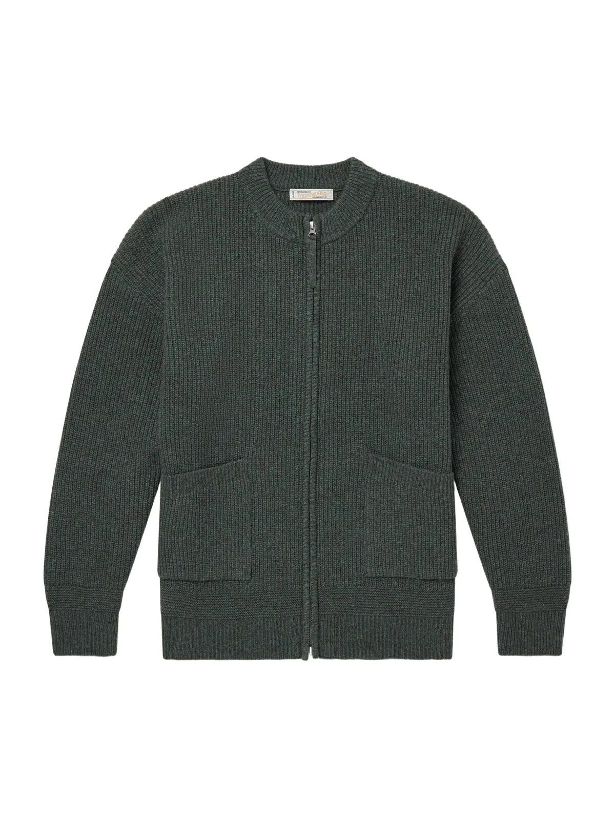 FrizmWORKS Ribbed-Knit Wool-Blend Zip-Up Cardigan - Men