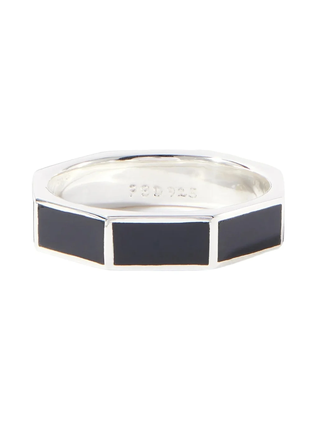 Peyote Bird Bamboo Black Sterling Silver and Onyx Ring - Men