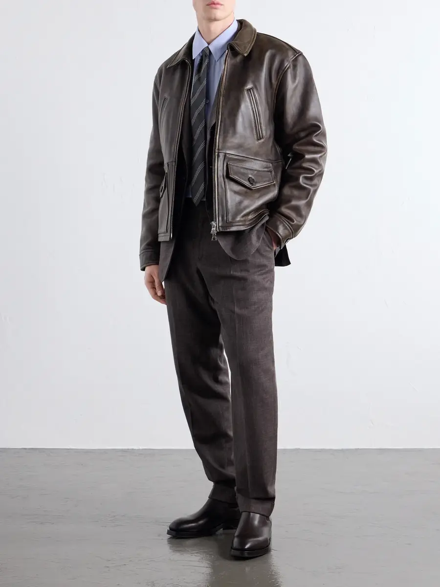 OFFICINE GÉNÉRALE Mori Leather Jacket - Men | Thumbnail 2 OFFICINE GÉNÉRALE Mori Leather Jacket - Men | Thumbnail 2