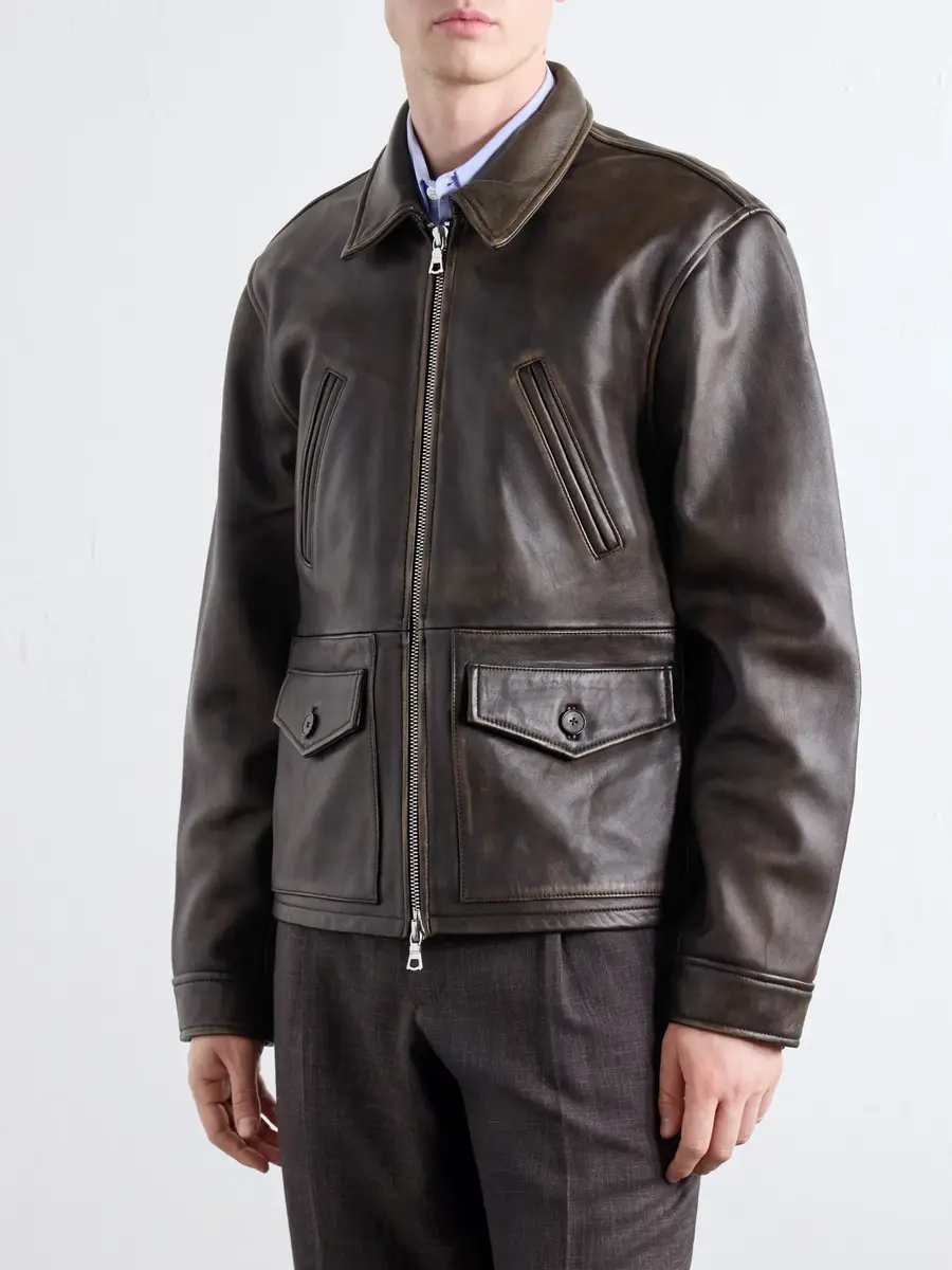 OFFICINE GÉNÉRALE Mori Leather Jacket - Men | Thumbnail 3 OFFICINE GÉNÉRALE Mori Leather Jacket - Men | Thumbnail 3