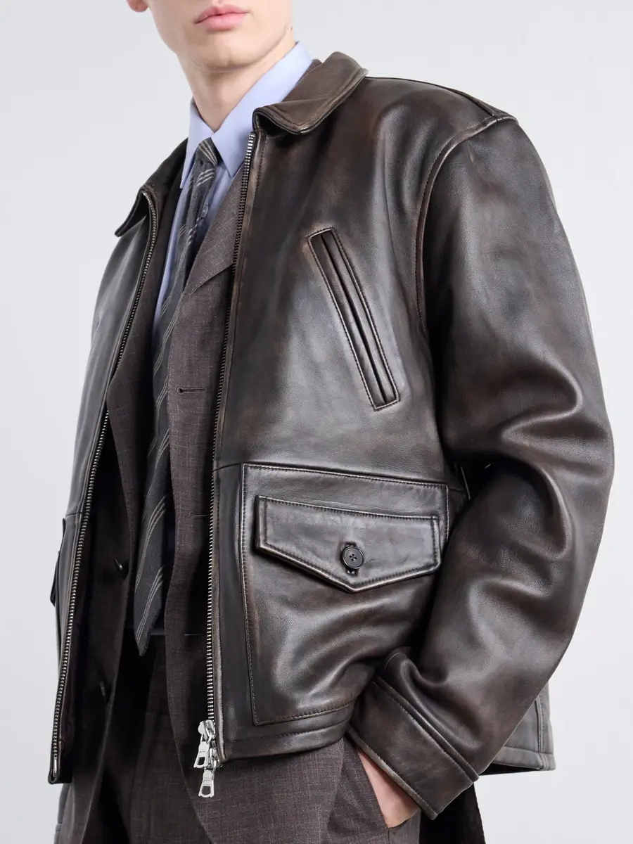 OFFICINE GÉNÉRALE Mori Leather Jacket - Men | Thumbnail 5 OFFICINE GÉNÉRALE Mori Leather Jacket - Men | Thumbnail 5