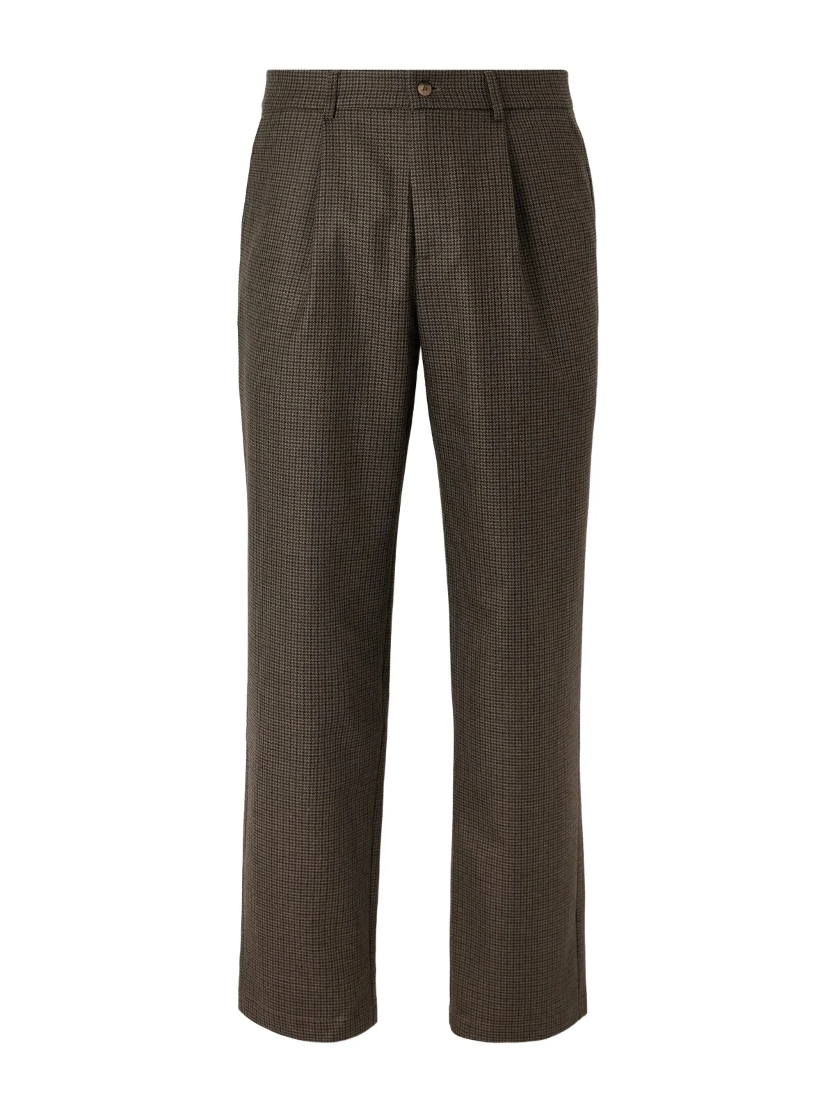 De Bonne Facture Straight-Leg Pleated Puppytooth Wool-Flannel Trousers - Men