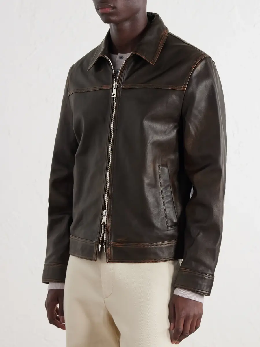 MR P. Distressed Leather Jacket - Men | Thumbnail 3 MR P. Distressed Leather Jacket - Men | Thumbnail 3