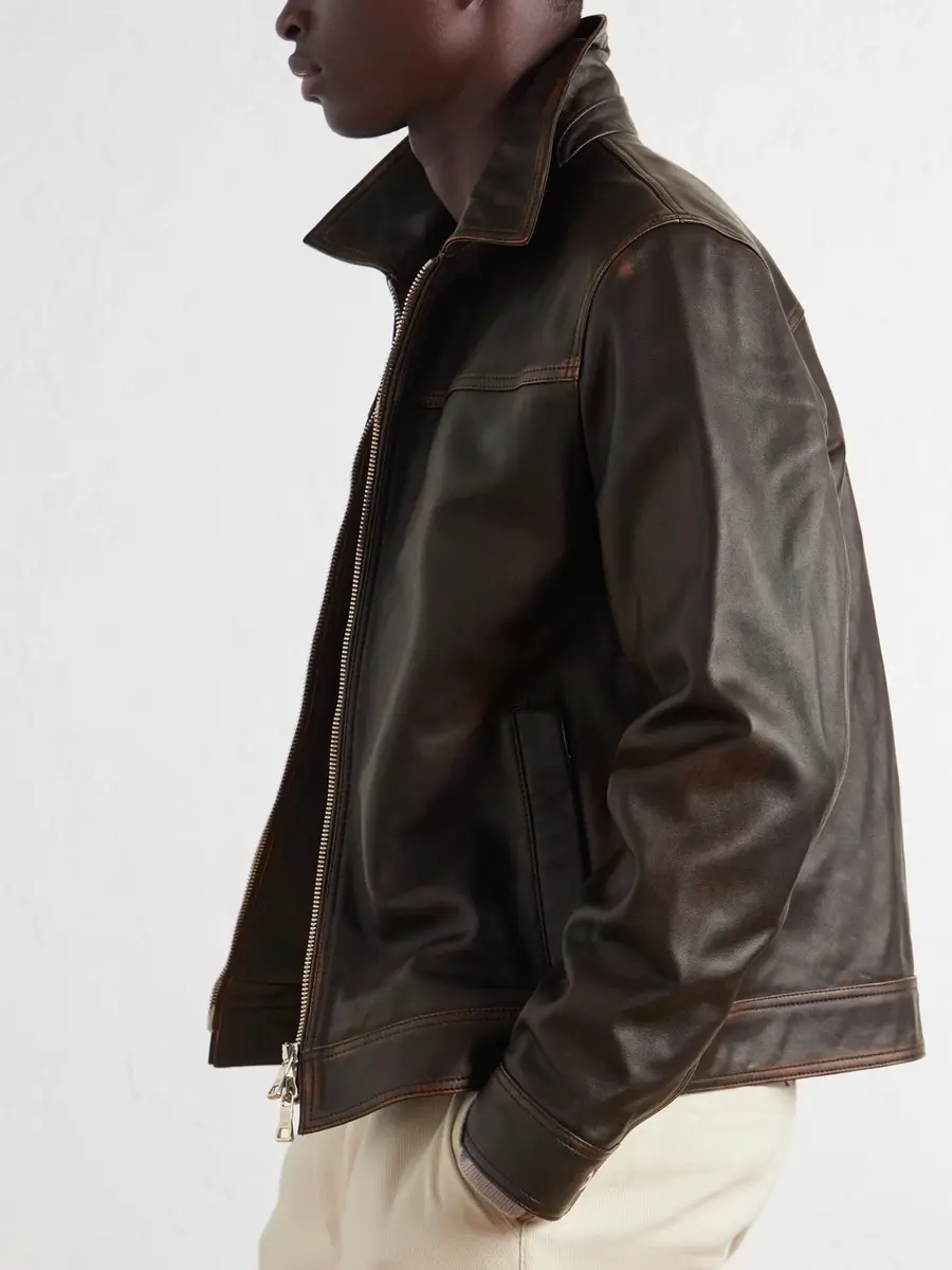 MR P. Distressed Leather Jacket - Men | Thumbnail 5 MR P. Distressed Leather Jacket - Men | Thumbnail 5