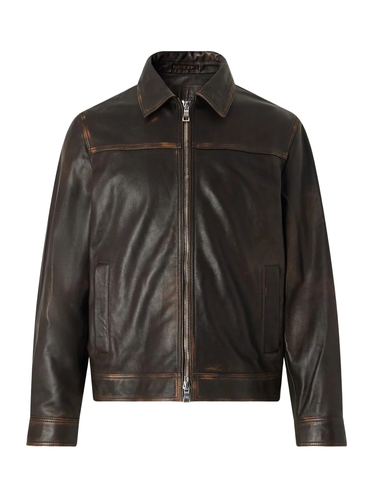MR P. Distressed Leather Jacket - Men