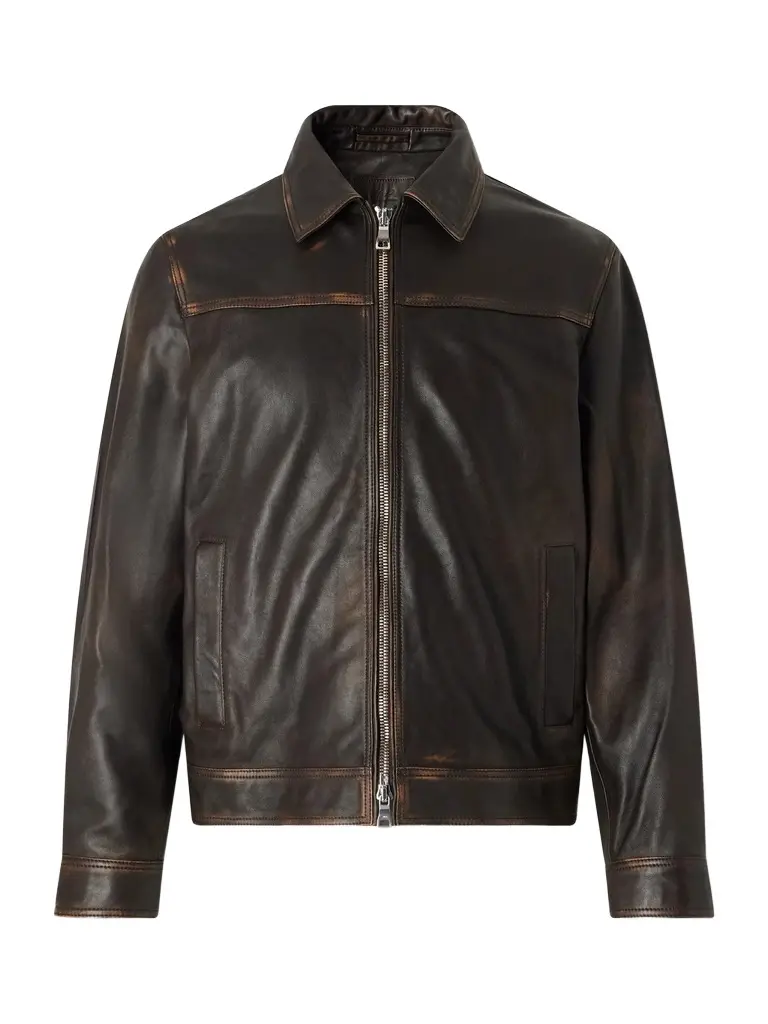 MR P. Distressed Leather Jacket - Men