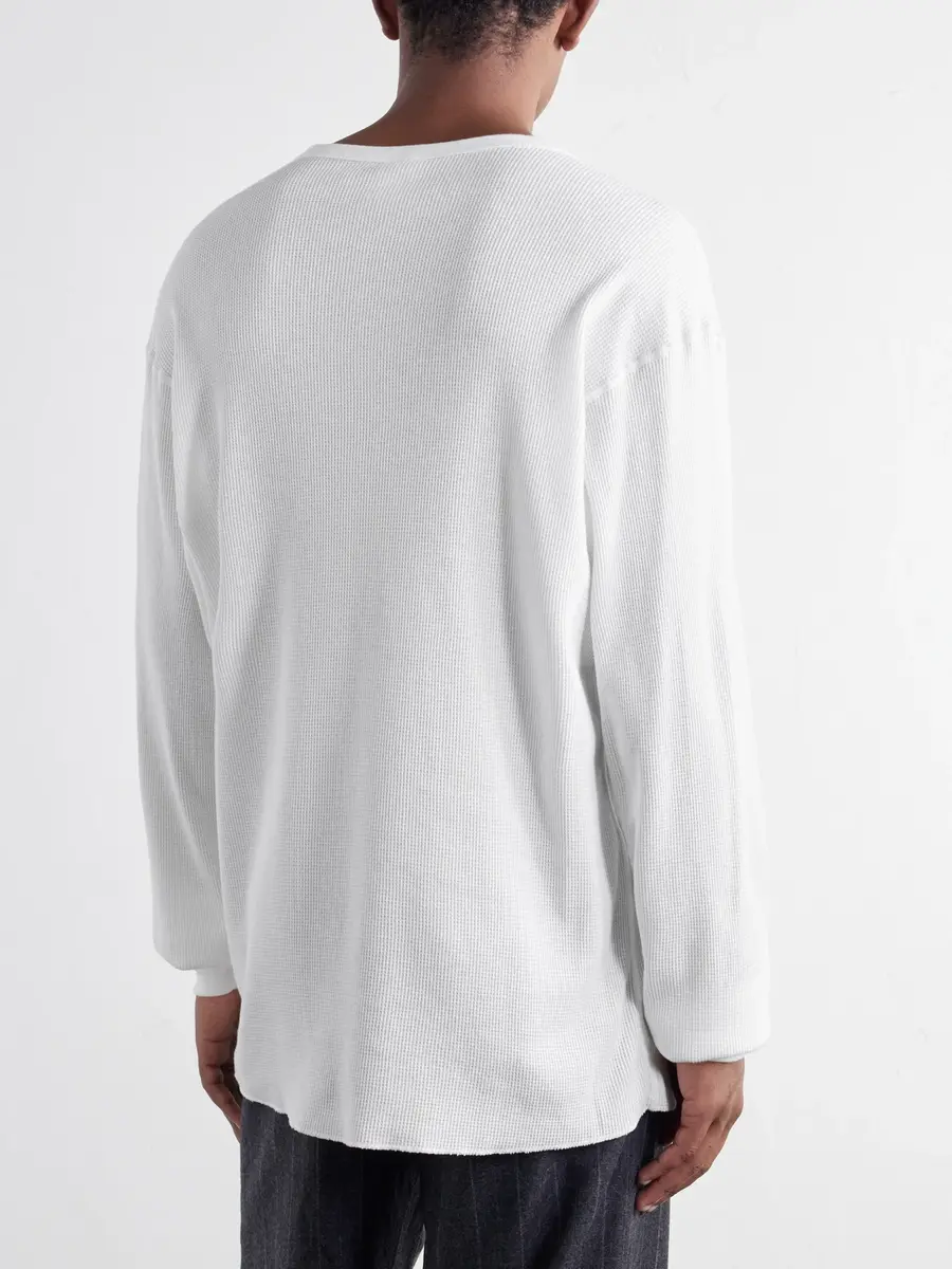 SAINT Mxxxxxx Tharmal Logo-Embroidered Waffle-Knit Cotton T-Shirt - Men | Thumbnail 4 SAINT Mxxxxxx Tharmal Logo-Embroidered Waffle-Knit Cotton T-Shirt - Men | Thumbnail 4