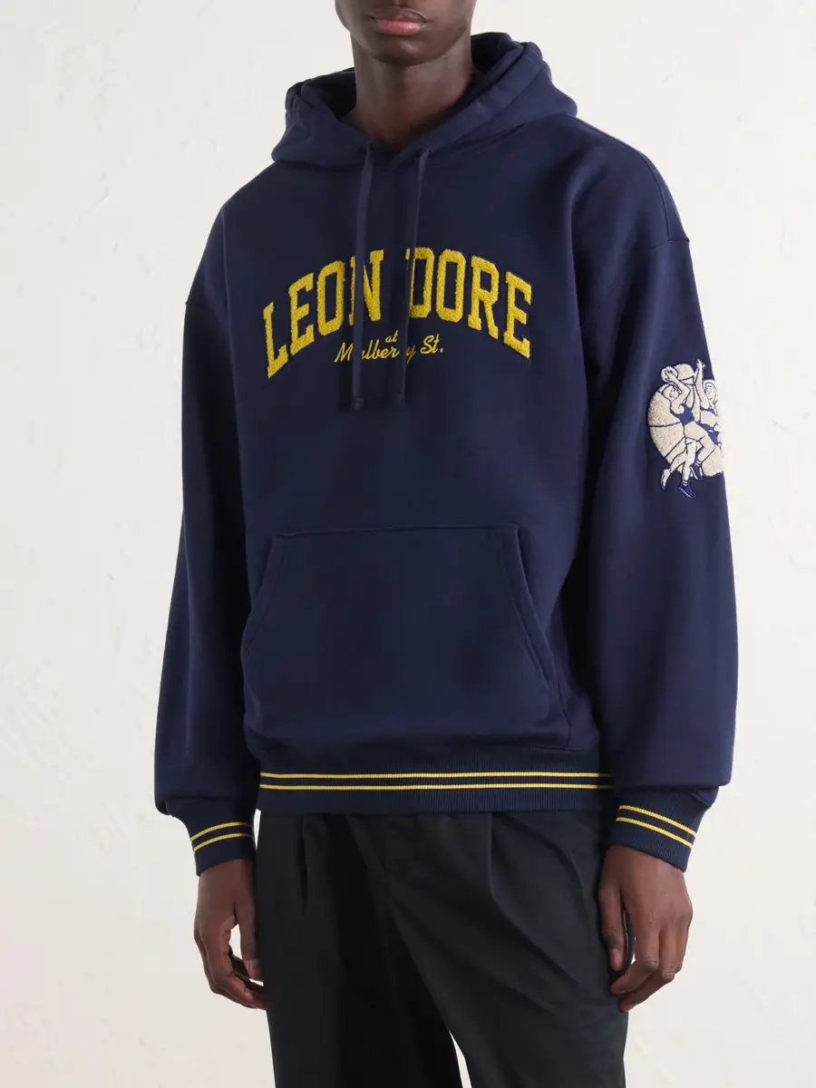 Aimé Leon Dore Logo-Appliqué Cotton-Jersey Hoodie - Men | Thumbnail 3
