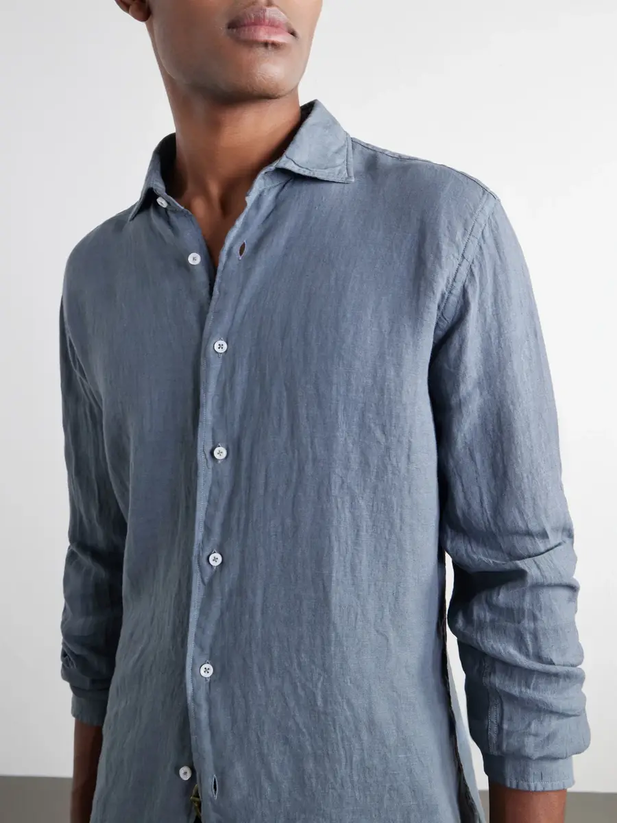 FEDELI Nick Slim-Fit Cutaway-Collar Linen Shirt - Men | Thumbnail 5 FEDELI Nick Slim-Fit Cutaway-Collar Linen Shirt - Men | Thumbnail 5