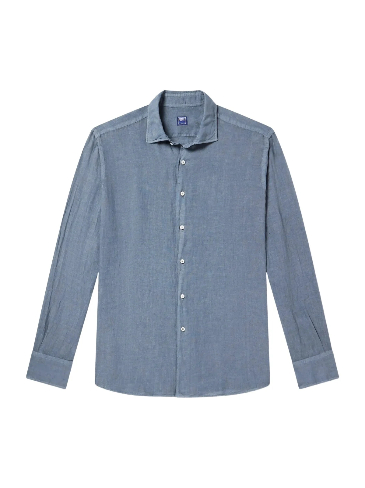 FEDELI Nick Slim-Fit Cutaway-Collar Linen Shirt - Men