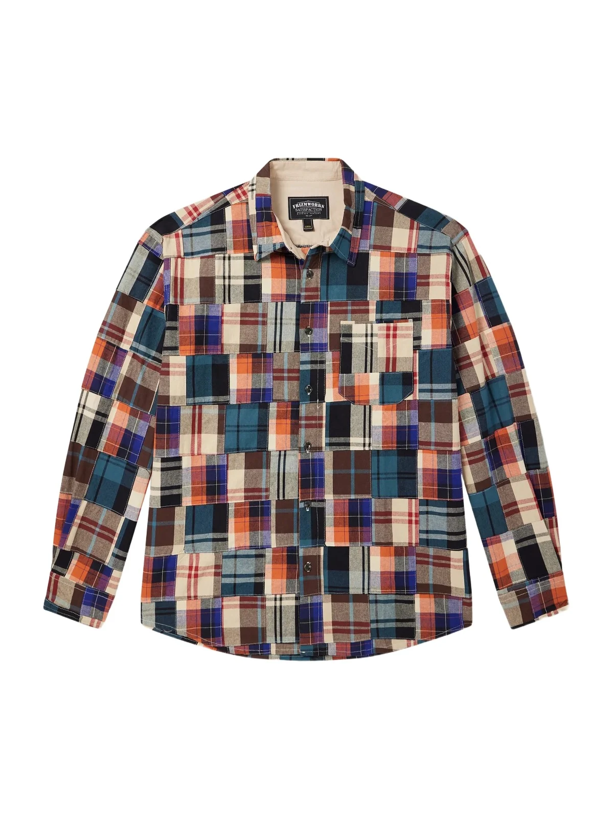 FrizmWORKS Patchwork Checked Cotton Shirt - Men