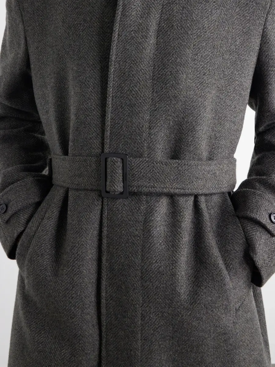 Zegna Oasi Belted Herringbone Cashmere Trench Coat - Men | Thumbnail 6 Zegna Oasi Belted Herringbone Cashmere Trench Coat - Men | Thumbnail 6