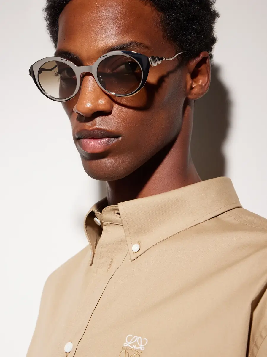 Loewe Coil Round-Frame Silver-Tone Metal Sunglasses - Men | Thumbnail 5 Loewe Coil Round-Frame Silver-Tone Metal Sunglasses - Men | Thumbnail 5
