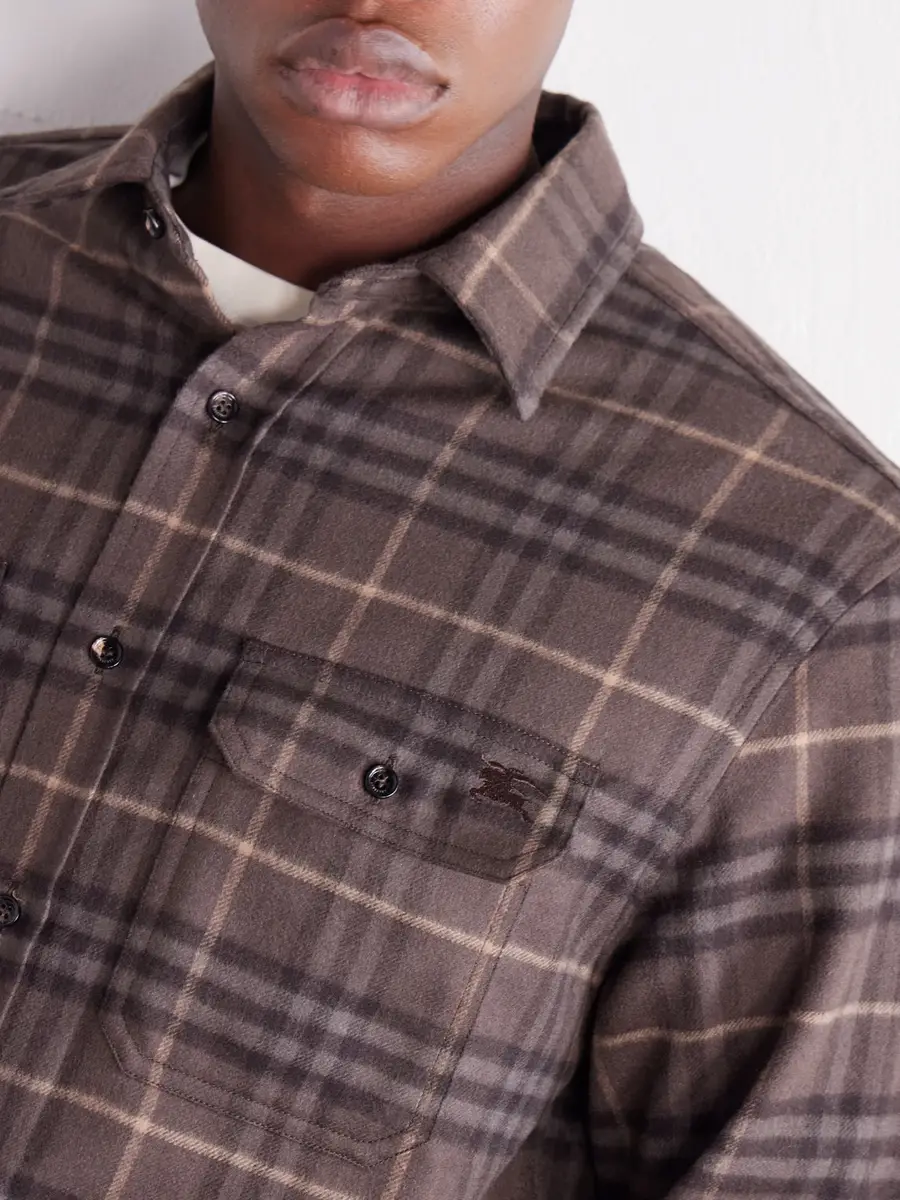 Burberry Checked Wool-Twill Flannel Shirt - Men | Thumbnail 5