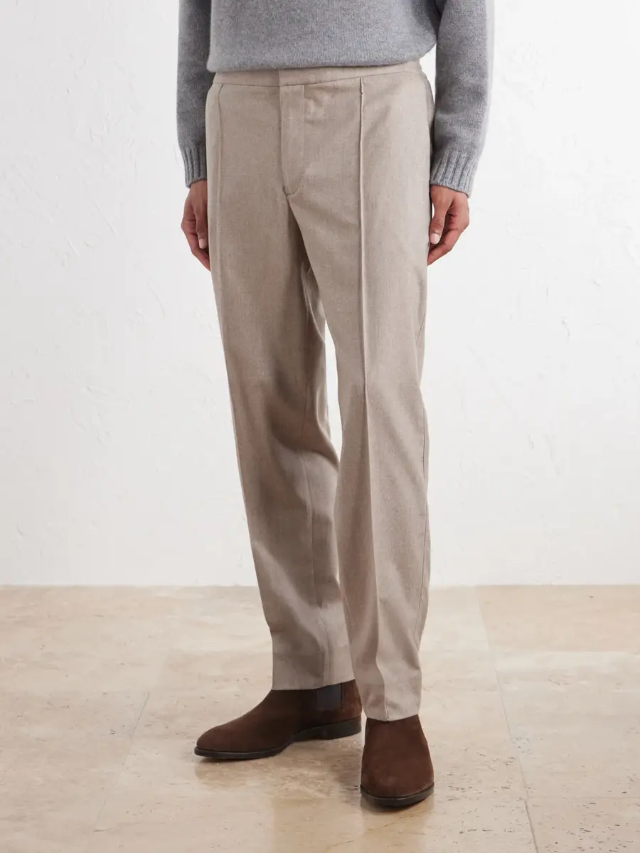 Zegna Straight-Leg Wool, Cashmere and Silk-Blend Trousers - Men | Thumbnail 3