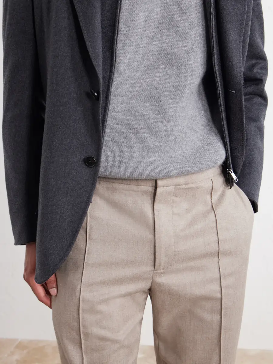 Zegna Straight-Leg Wool, Cashmere and Silk-Blend Trousers - Men | Thumbnail 5