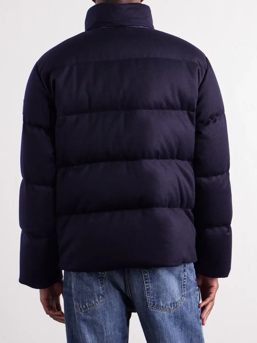 Burberry Logo-Appliqué Quilted Cashmere Down Jacket - Men | Thumbnail 4