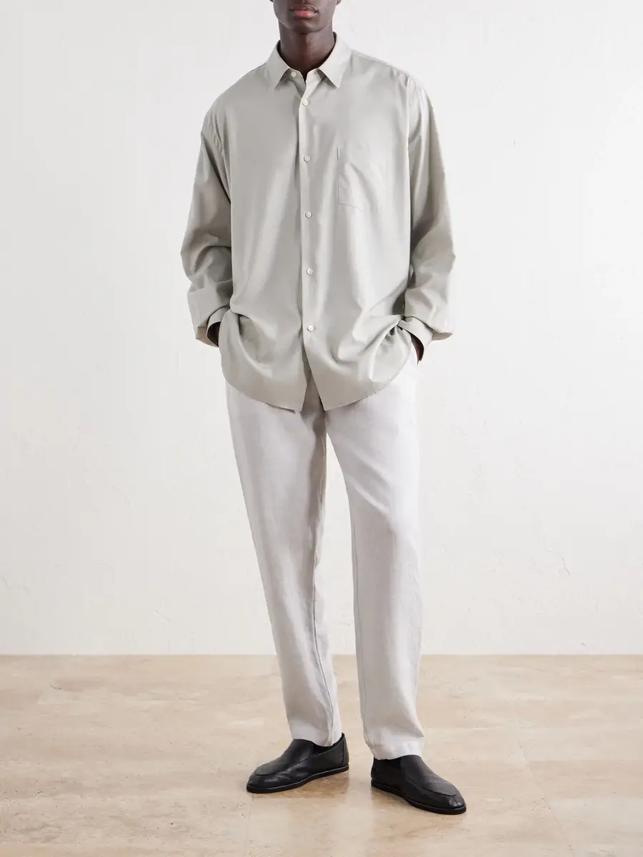 FEDELI Straight-Leg Linen Drawstring Trousers - Men | Thumbnail 2