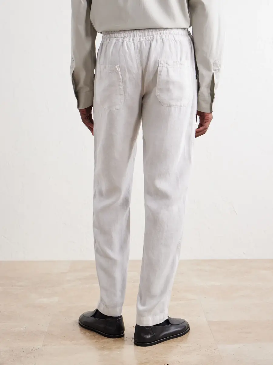 FEDELI Straight-Leg Linen Drawstring Trousers - Men | Thumbnail 4