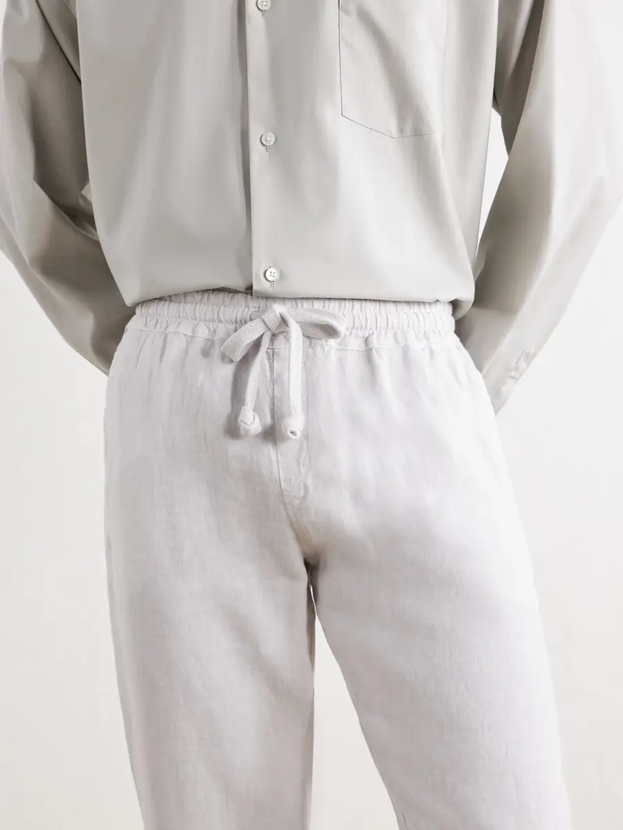 FEDELI Straight-Leg Linen Drawstring Trousers - Men | Thumbnail 5