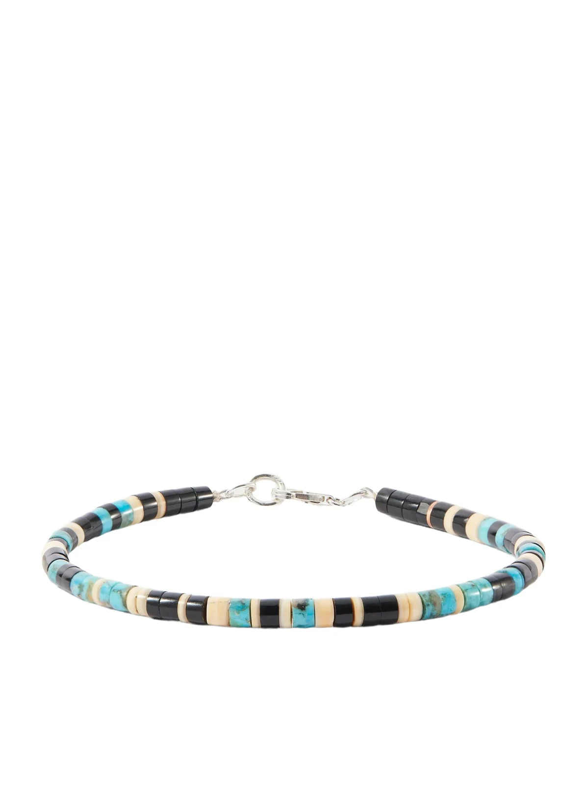 Peyote Bird Yellowstone Sterling Silver Multi-Stone Bracelet - Men