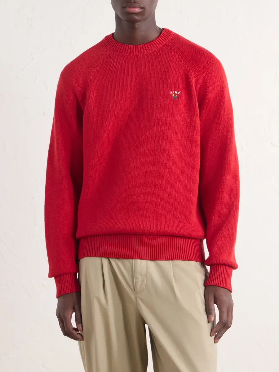 Aimé Leon Dore Logo-Embroidered Cotton Sweater - Men | Thumbnail 3 Aimé Leon Dore Logo-Embroidered Cotton Sweater - Men | Thumbnail 3
