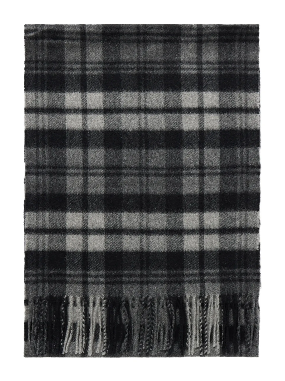 Johnstons of Elgin Fringed Checked Cashmere Scarf - Men