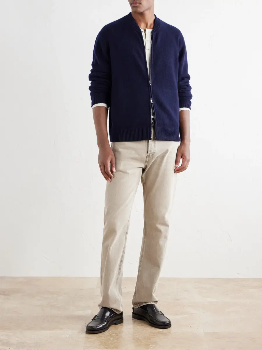 MR P. Brushed Cashmere Zip-Up Cardigan - Men | Thumbnail 2 MR P. Brushed Cashmere Zip-Up Cardigan - Men | Thumbnail 2