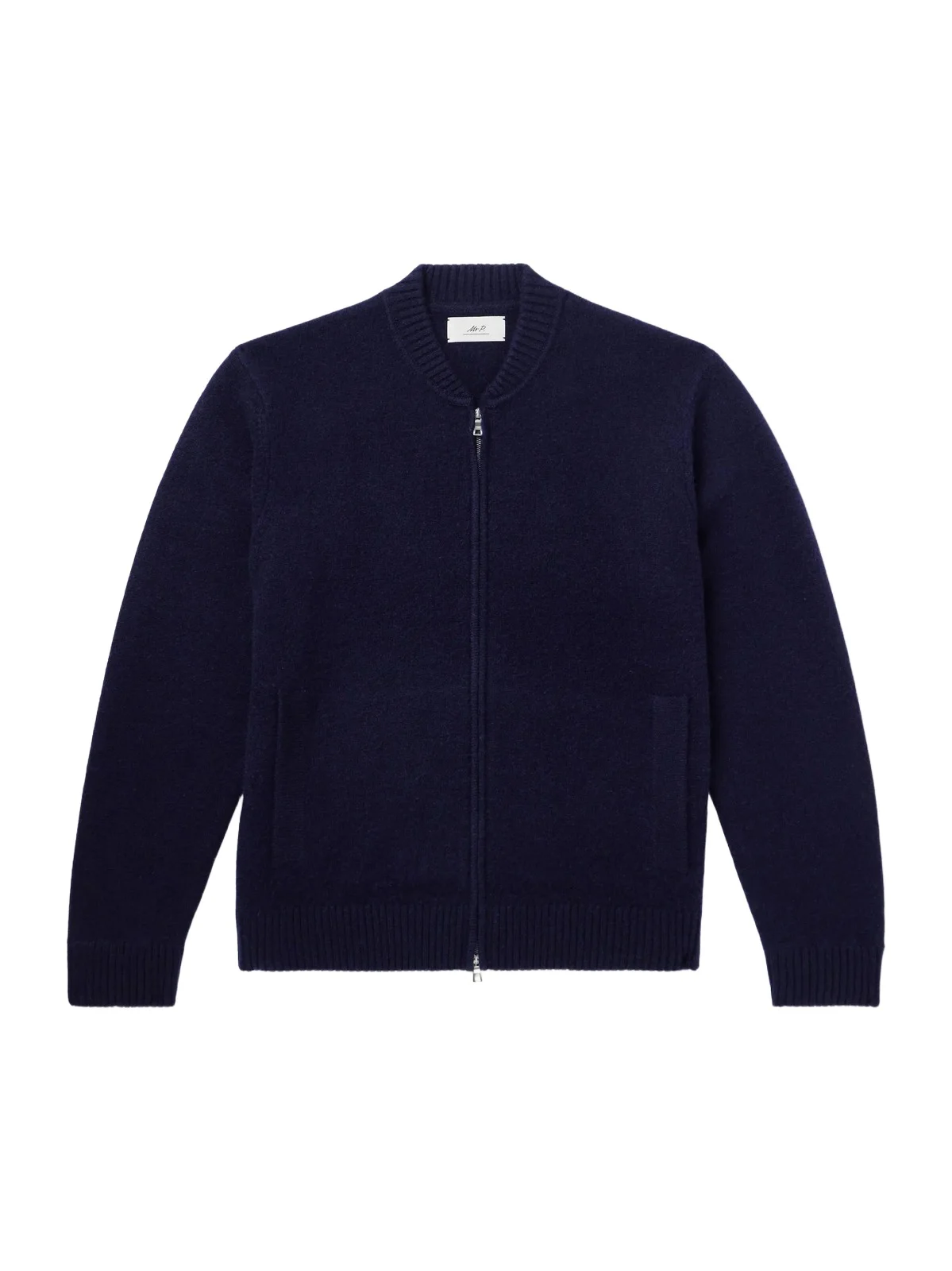 Brushed Cashmere Zip-Up Cardigan - Men Brushed Cashmere Zip-Up Cardigan - Men