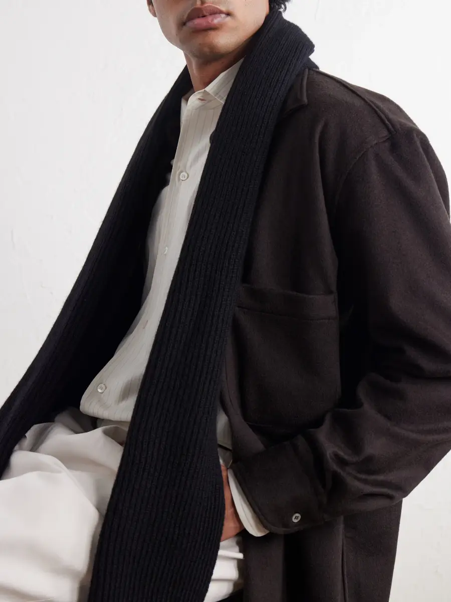 Johnstons of Elgin Ribbed Cashmere Scarf - Men | Thumbnail 3