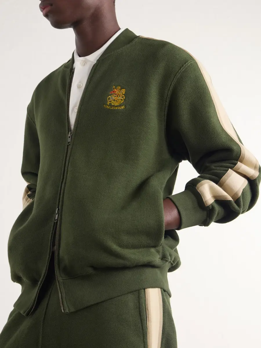 Aimé Leon Dore Saint George Logo-Embroidered Striped Cotton Track Jacket - Men | Thumbnail 5 Aimé Leon Dore Saint George Logo-Embroidered Striped Cotton Track Jacket - Men | Thumbnail 5