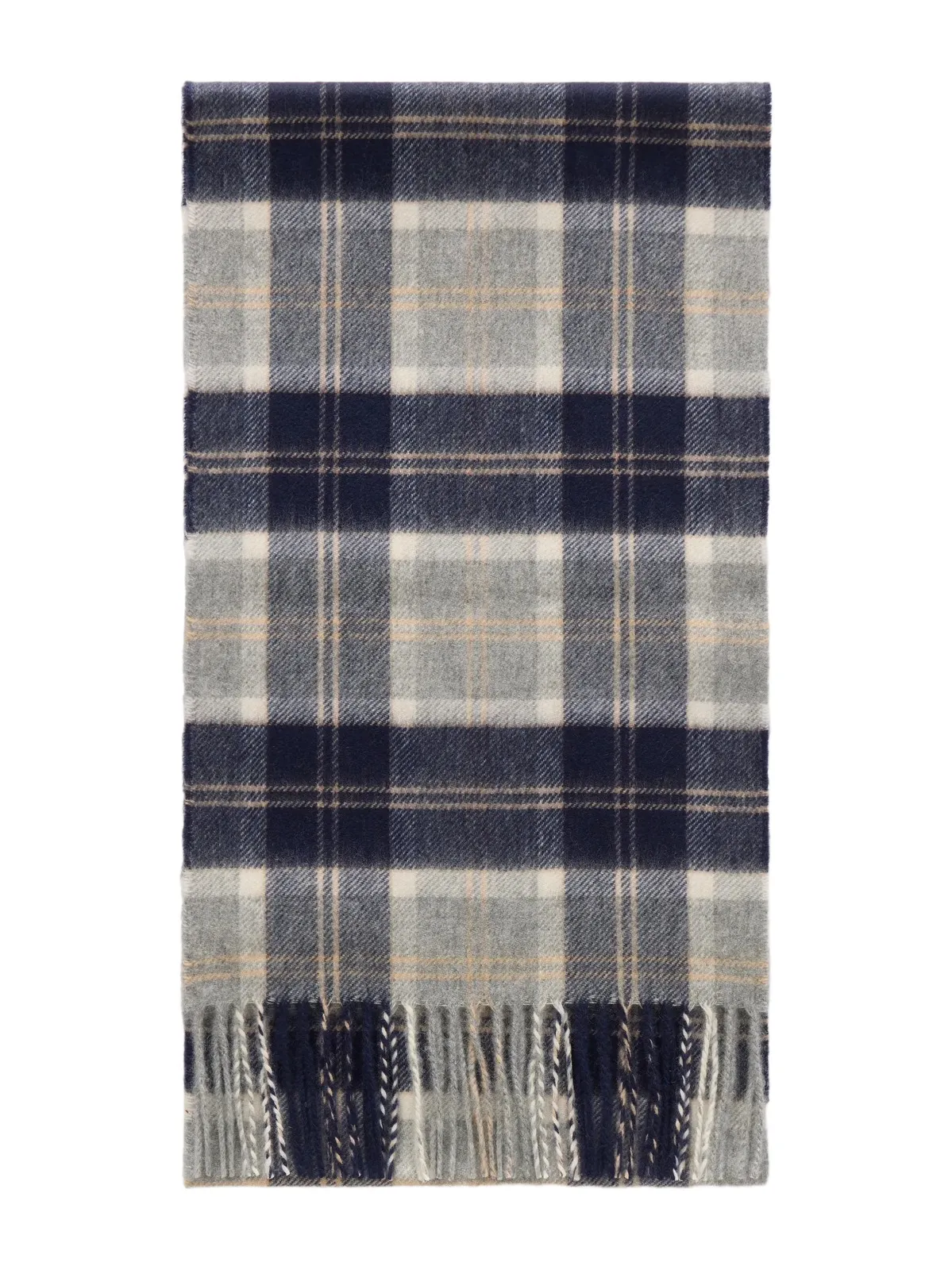 Johnstons of Elgin Fringed Checked Cashmere Scarf - Men