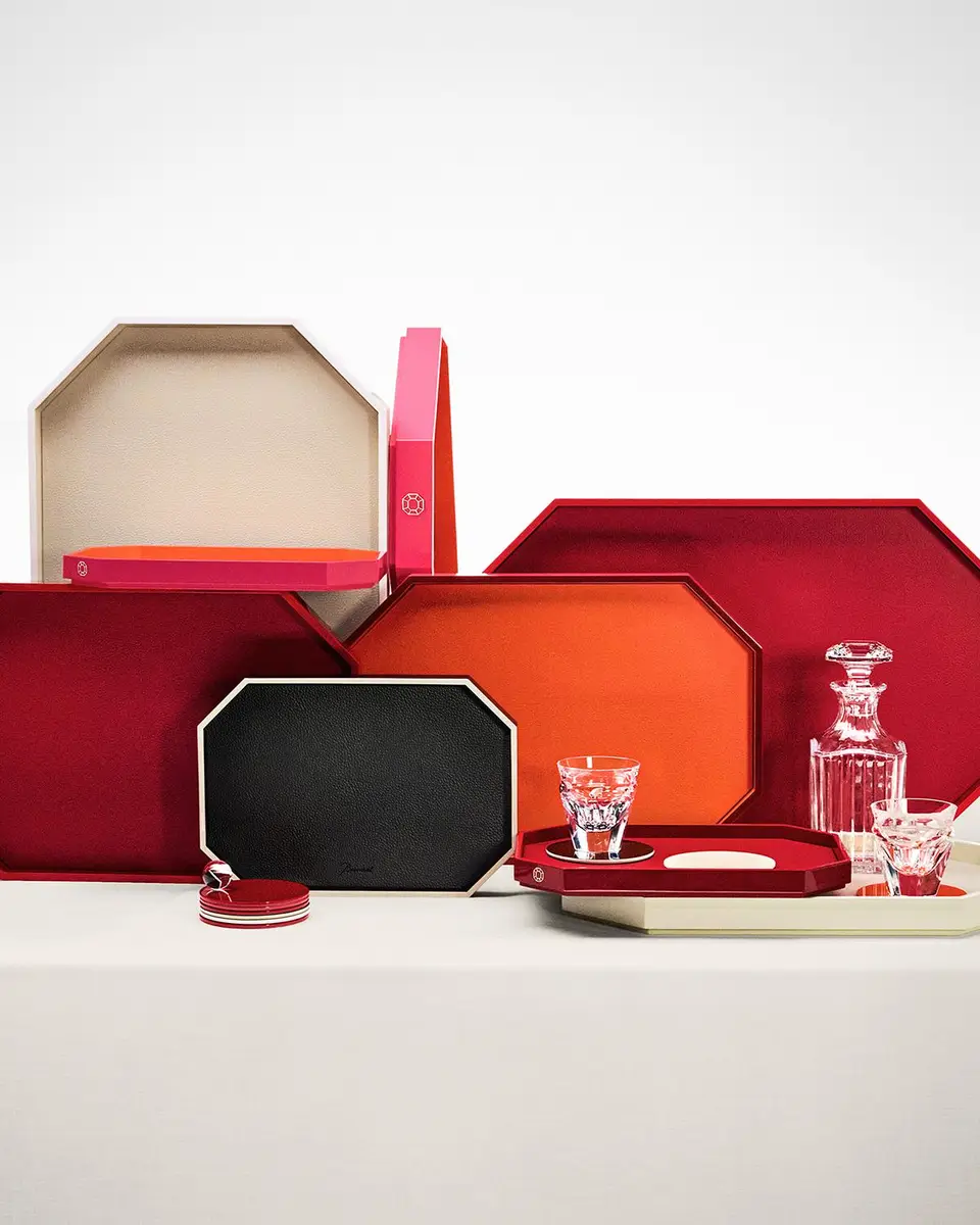 Baccarat Octagon Small Lacquered Tray, 13" | Thumbnail 2